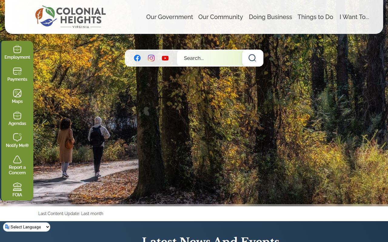 Colonial Heights Virginia city government website for bankruptcy records