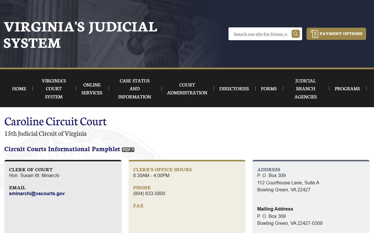 Virginia Judicial System - Caroline County Bankruptcy Records