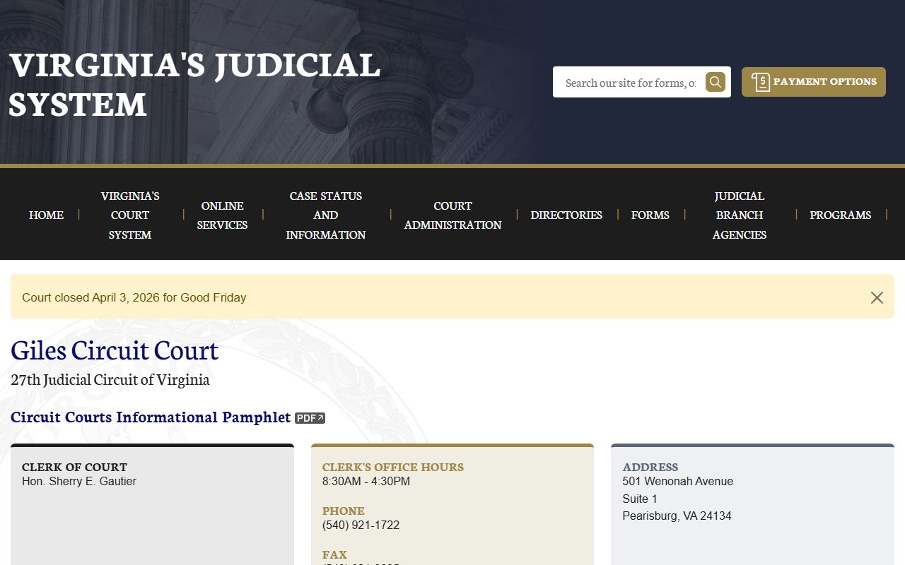 Virginia Judicial System Giles County bankruptcy records