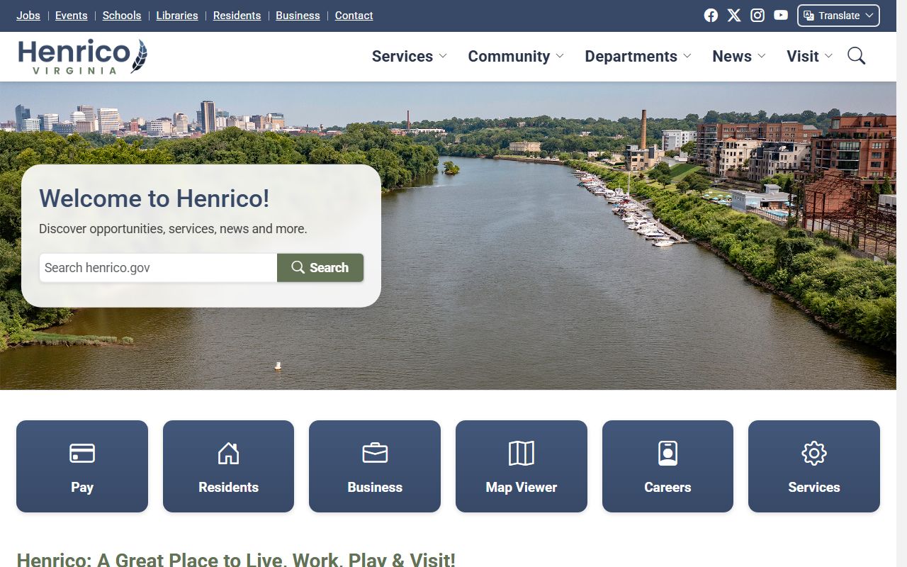 Henrico County government website for bankruptcy records and public records access