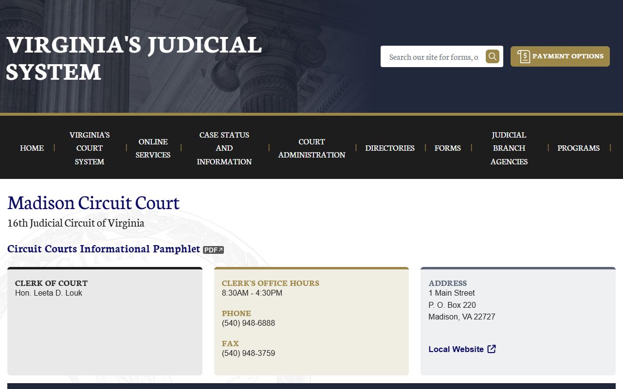 Madison County Virginia Judicial System bankruptcy records