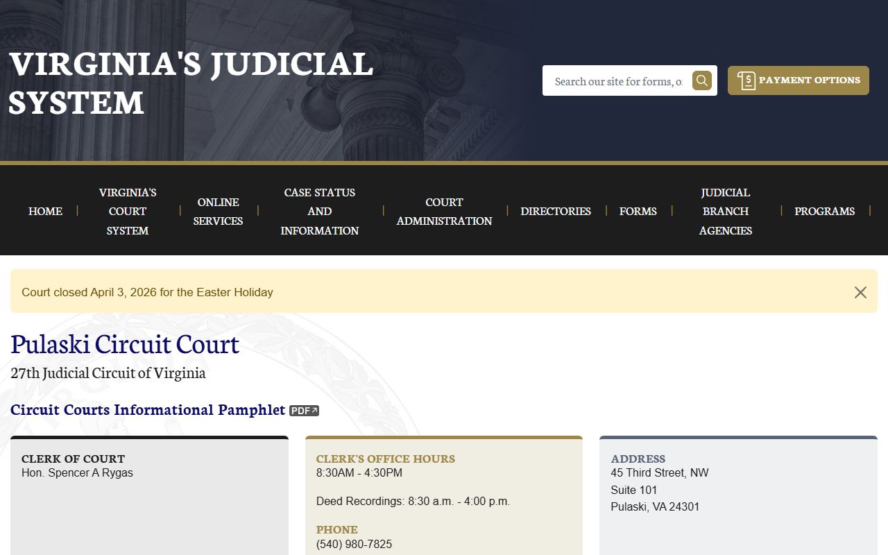 Virginia Judicial System Pulaski County bankruptcy records